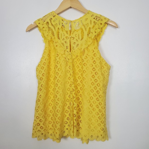 Laundry by Shelli Segal yellow tank cap sleeved blouse - Picture 2 of 4